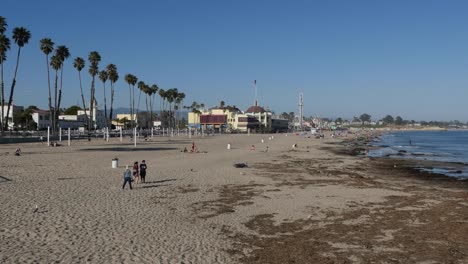 California Santa Cruz Cowells Beach Boardwalk In Distance Free